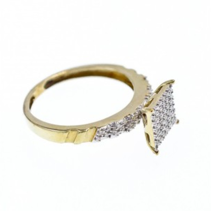 10K Yellow Gold Diamonds Ring Size 7