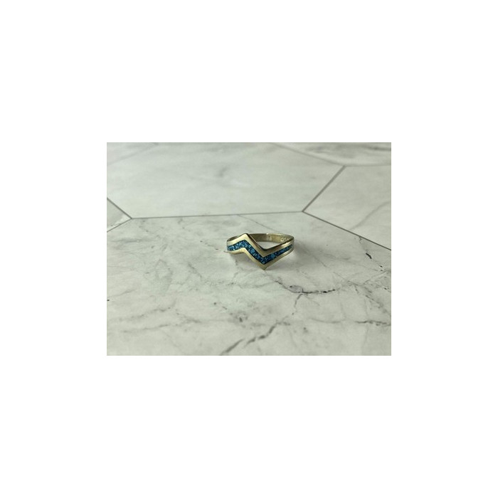 Vintage 925 Sterling Silver Malachite Mosaic Ring Size 6