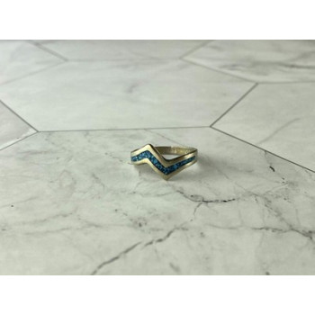 Vintage 925 Sterling Silver Malachite Mosaic Ring Size 6