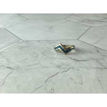 Vintage 925 Sterling Silver Malachite Mosaic Ring Size 6