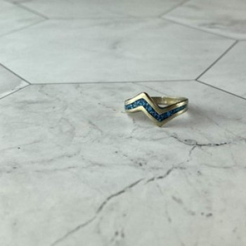 Vintage 925 Sterling Silver Malachite Mosaic Ring Size 6