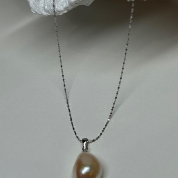 925 Sterling Silver Fresh Water Necklace Length 18 Inch