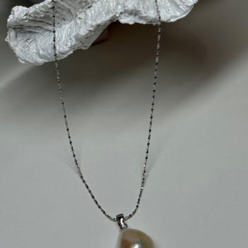 925 Sterling Silver Fresh Water Necklace Length 18 Inch