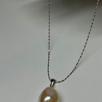 925 Sterling Silver Fresh Water Necklace Length 18 Inch