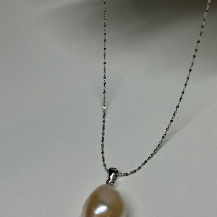 925 Sterling Silver Fresh Water Necklace Length 18 Inch