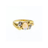 14K YELLOW GOLD OPAL & DIAMONDS RING SIZE 8