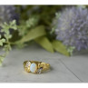 14K Yellow Gold Opal & Diamonds Ring Size 8