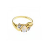 14K YELLOW GOLD OPAL & DIAMONDS RING SIZE 8