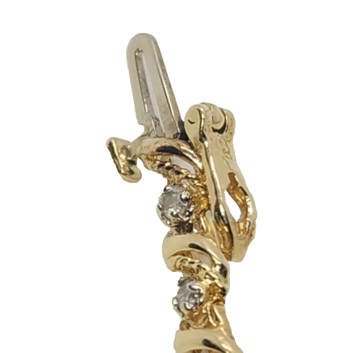 14K YELLOW GOLD ELEGANT BRACELET DIAMONDS LENGTH 7 inch