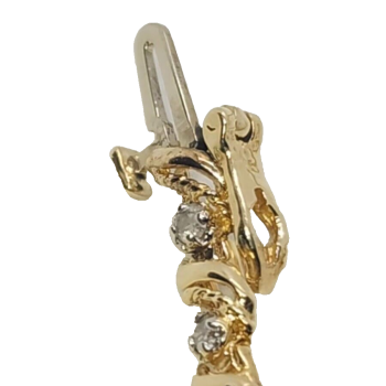 14K Yellow Gold Elegant Bracelet Diamonds Length 7 Inch