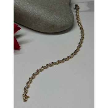 14K YELLOW GOLD ELEGANT BRACELET DIAMONDS LENGTH 7 inch