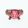 925 Sterling Silver Pink CZ Ring Size 8