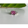925 Sterling Silver Pink CZ Ring Size 8