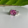 925 Sterling Silver Pink CZ Ring Size 8