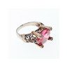 925 Sterling Silver Pink CZ Ring Size 8