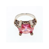 925 Sterling Silver Pink CZ Ring Size 8