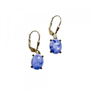 925 Sterling Silver Purple Agate Earrings