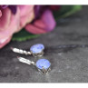925 Sterling Silver Purple Agate Earrings