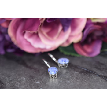 925 Sterling Silver Purple Agate Earrings