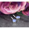 925 Sterling Silver Purple Agate Earrings