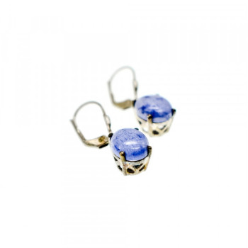 925 Sterling Silver Purple Agate Earrings