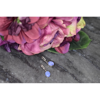 925 Sterling Silver Purple Agate Earrings