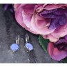 925 Sterling Silver Purple Agate Earrings