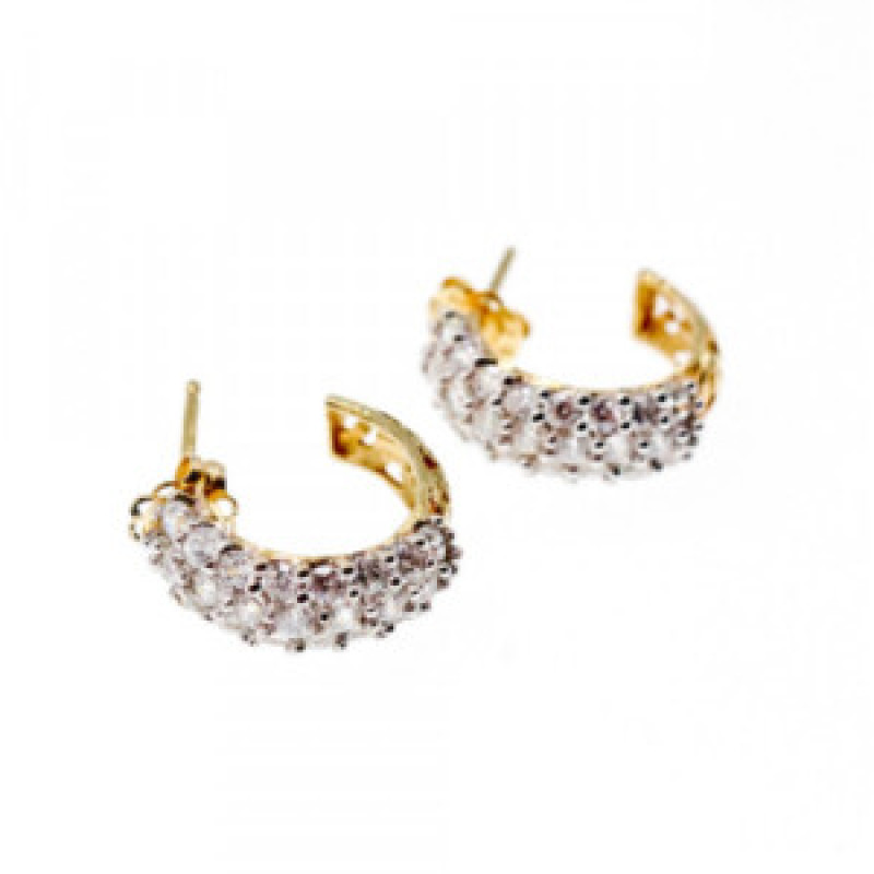 14K Yellow Gold CZ Shine Earrings