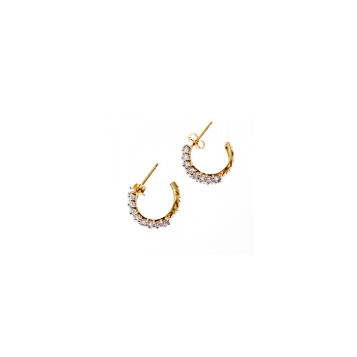 14K YELLOW GOLD CZ SHINE EARRINGS
