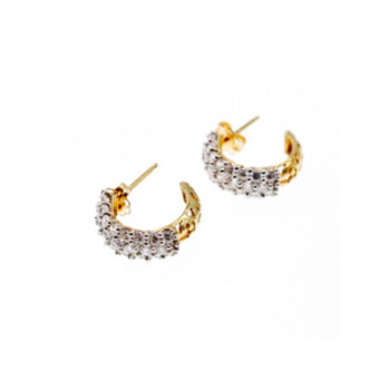 14K YELLOW GOLD CZ SHINE EARRINGS