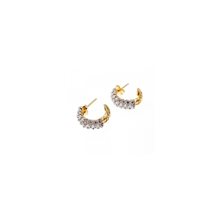 14K YELLOW GOLD CZ SHINE EARRINGS
