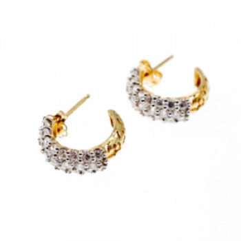 14K Yellow Gold CZ Shine Earrings