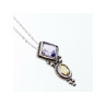 925 Sterling Silver Amethyst & Citrine Chain with Pendant Italy