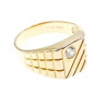 925 Sterling Silver Gold Plated CZ Men'S Ring Size 12