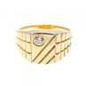 925 Sterling Silver Gold Plated CZ Men'S Ring Size 12