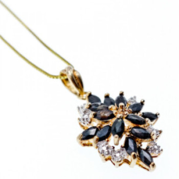 925 Sterling Silver Gold Plated Sappfires 