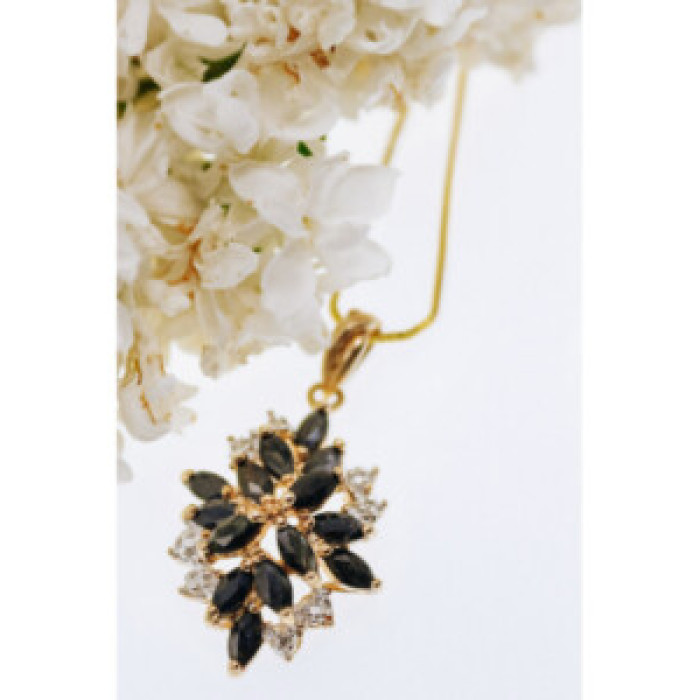 925 Sterling Silver Gold Plated Sappfires 