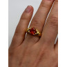 925 Sterling Silver Gold Plated Hessonite Ring Size 7