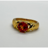 925 Sterling Silver Gold Plated Hessonite Ring Size 7