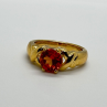 925 Sterling Silver Gold Plated Hessonite Ring Size 7