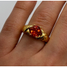 925 Sterling Silver Gold Plated Hessonite Ring Size 7