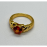 925 Sterling Silver Gold Plated Hessonite Ring Size 7