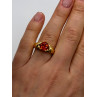 925 Sterling Silver Gold Plated Hessonite Ring Size 7