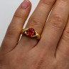 925 Sterling Silver Gold Plated Hessonite Ring Size 7