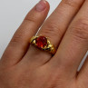 925 Sterling Silver Gold Plated Hessonite Ring Size 7