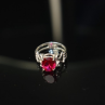 925 Sterling Silver Pink Topaz Ring Size 7