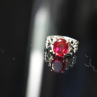 925 Sterling Silver Pink Topaz Ring Size 7