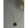 925 Sterling Silver Amethyst Flower Necklace Length 20 Inch