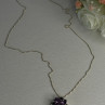 925 Sterling Silver Amethyst Flower Necklace Length 20 Inch