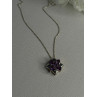 925 Sterling Silver Amethyst Flower Necklace Length 20 Inch